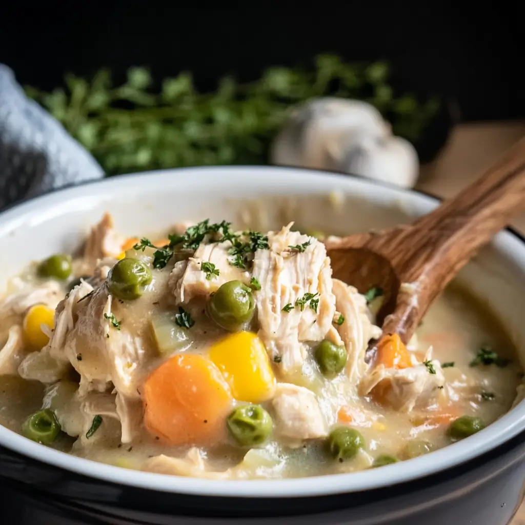 Dairy Free Slow Cooker Chicken Pot Pie