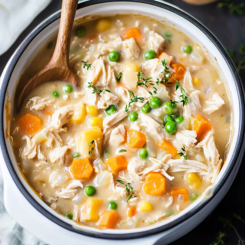 Easy Chicken Pot Pie with Biscuits Slow Cooker