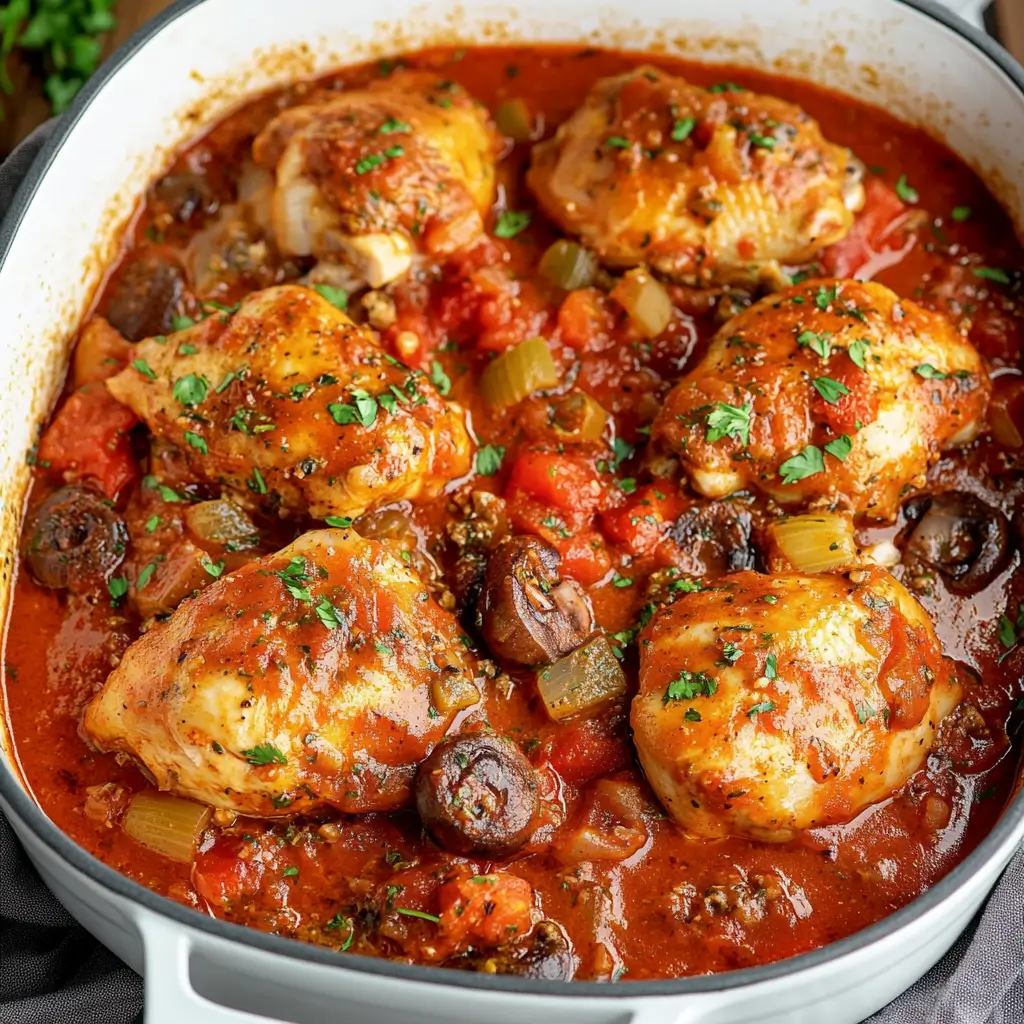 Easy Slow Cooker Chicken Cacciatore
