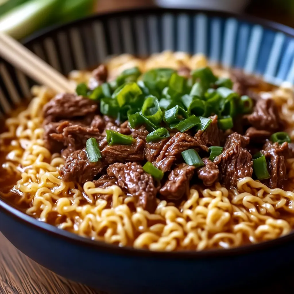Make Slow Cooker Beef Ramen Noodles