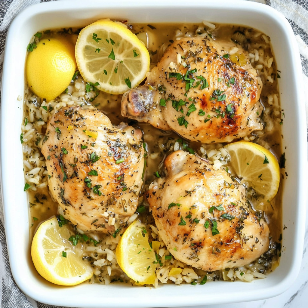 Slow Cooker Lemon Herb Chicken and Rice Recipe Healthy