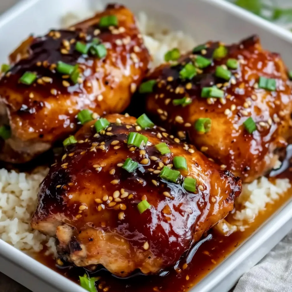 sticky slow cooker honey garlic chicken thighs