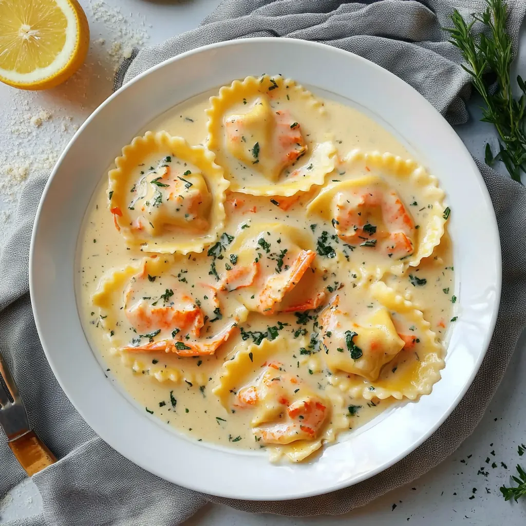 Lobster Ravioli with Creamy Sauce