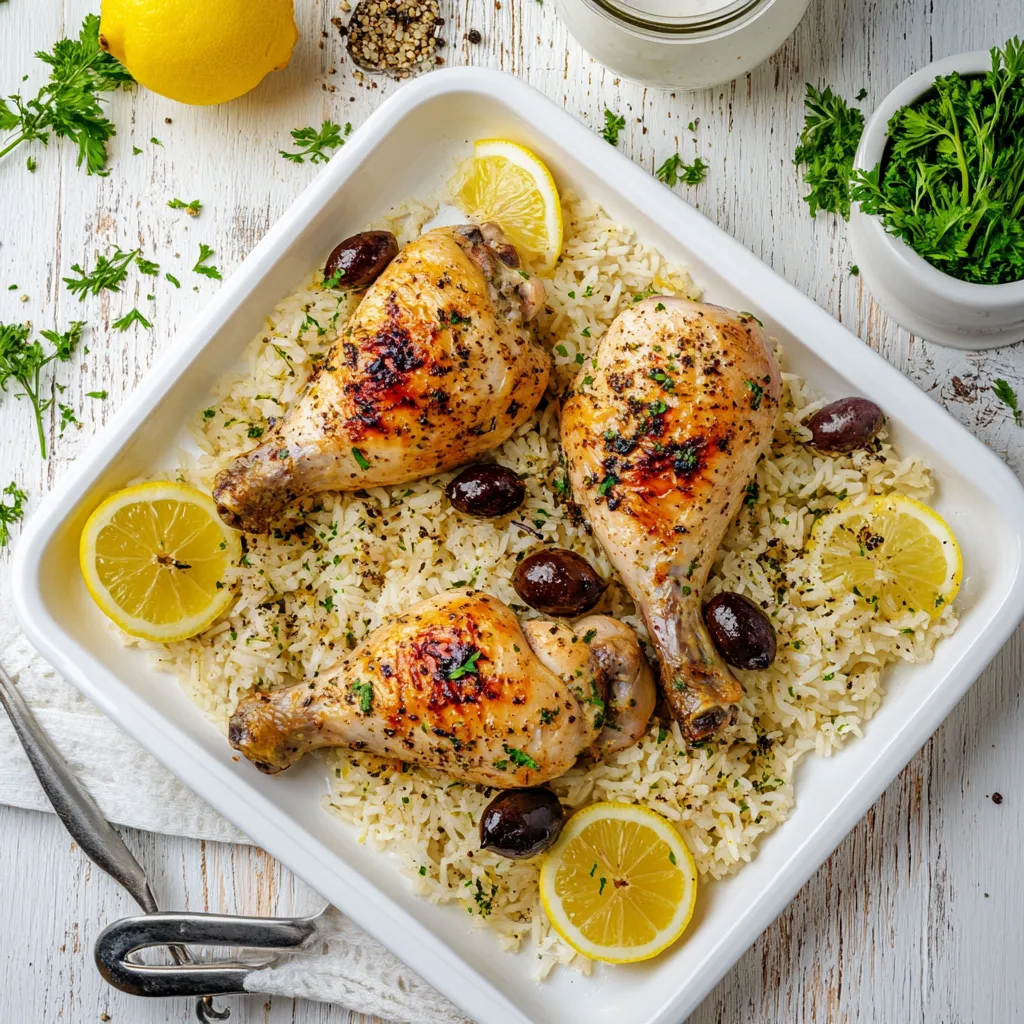 Easy Greek Chicken And Lemon Rice Recipe