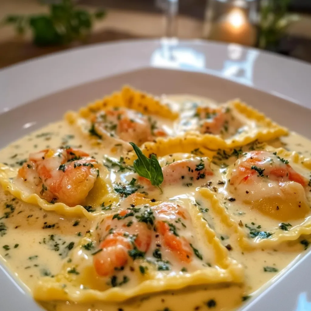 Lobster Ravioli with Creamy Sauce