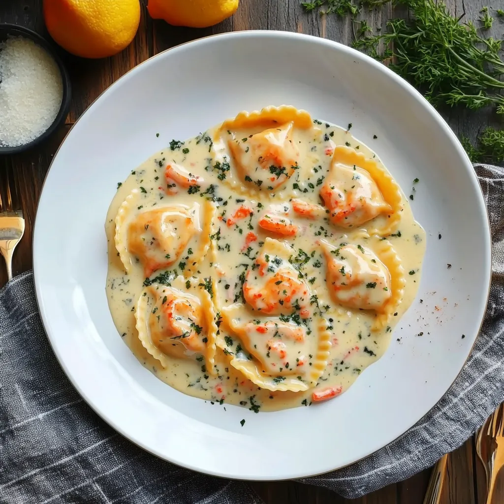 Lobster Ravioli with Creamy Sauce