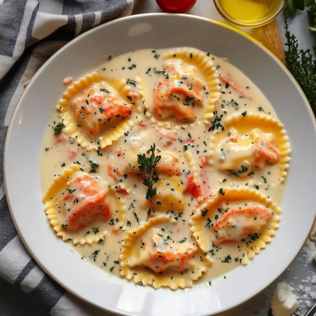 Lobster Ravioli with Creamy Sauce