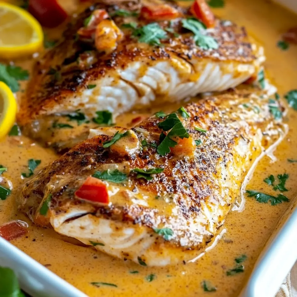 Red Snapper with Creamy Creole Sauce 