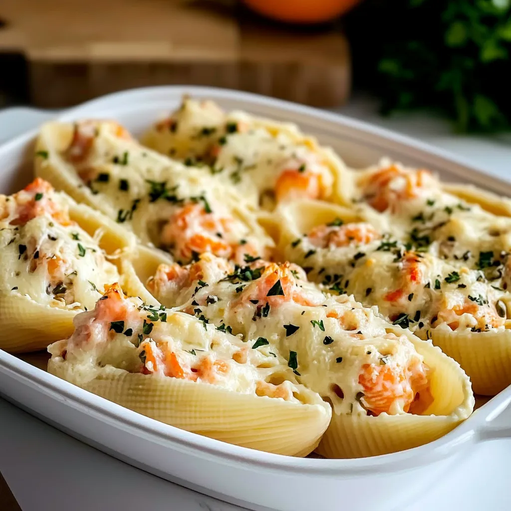 Creamy Seafood Stuffed Shells