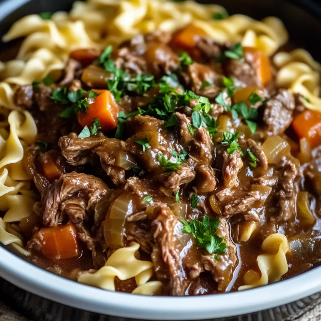 Slow Cooker Beef and Ramen Noodles