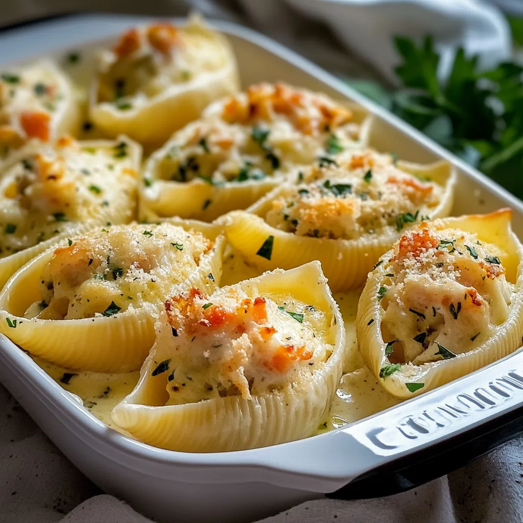 Creamy Seafood Stuffed Shells