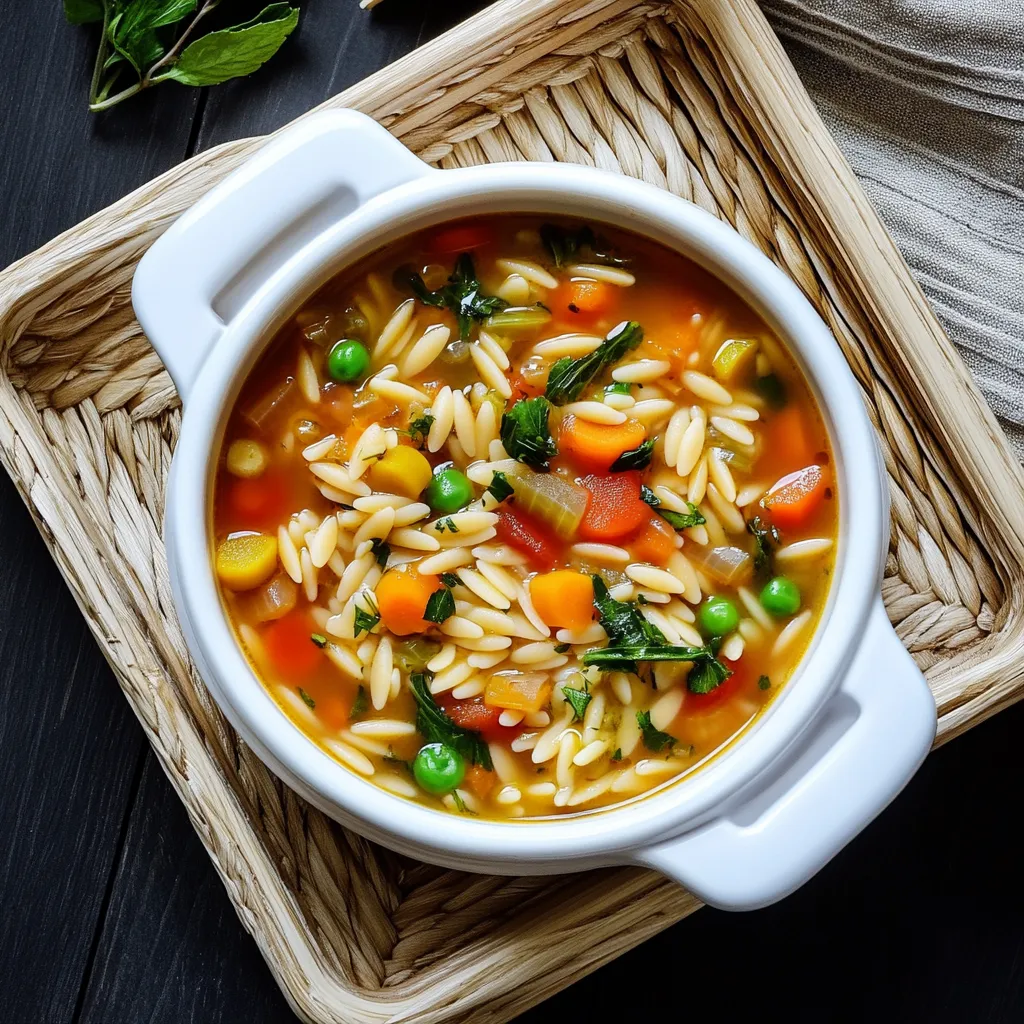 Easy Vegetable Orzo Soup Recipe 