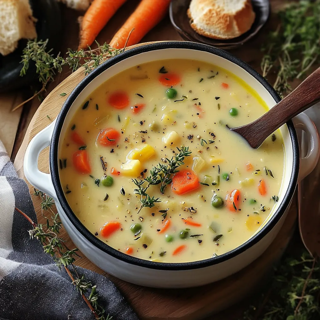 One Pot Creamy Vegetable Soup