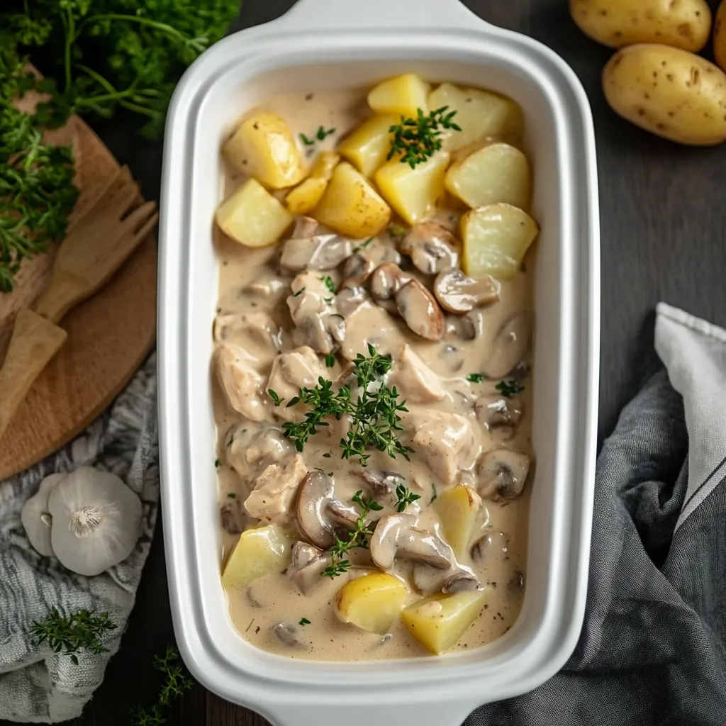  Crock Pot Creamy Mushroom Chicken With Potatoes