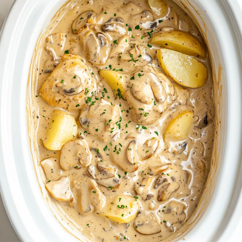 Crock Pot Creamy Mushroom Chicken With Potatoes