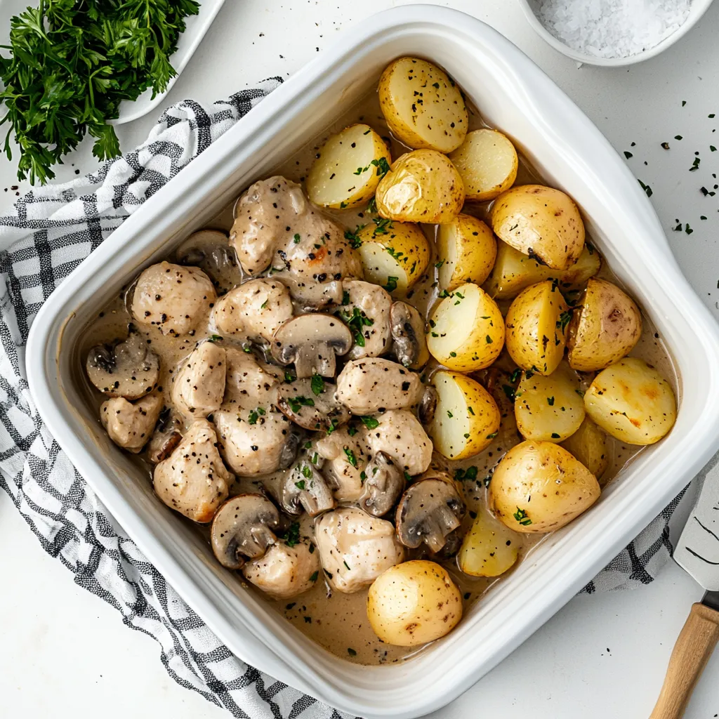 Crock Pot Creamy Mushroom Chicken With Potatoes