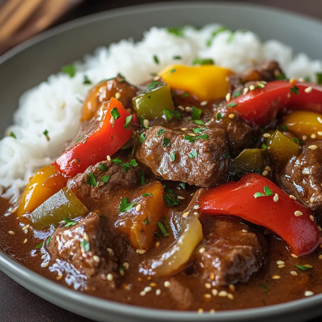 Crock Pot Pepper Steak With Stew Meat