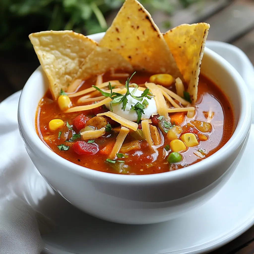 Crockpot Spicy Vegetarian Tortilla Soup With Quinoa