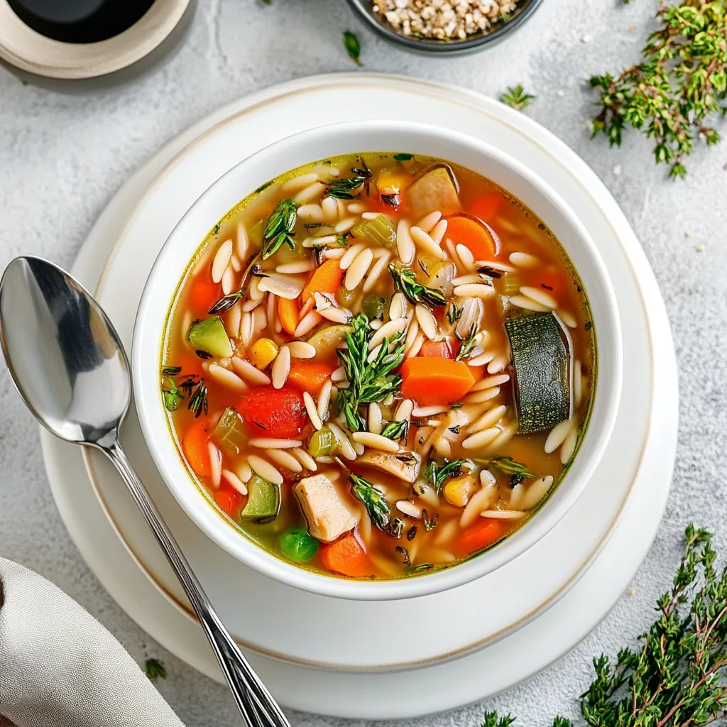 Easy Vegetable Orzo Soup Recipe 