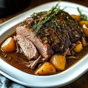 Slow Cooker Garlic and Herb Pot Roast