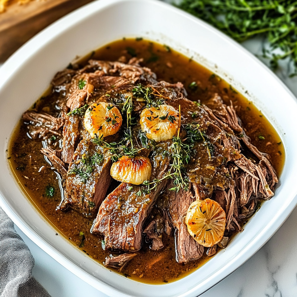 Slow Cooker Garlic and Herb Pot Roast