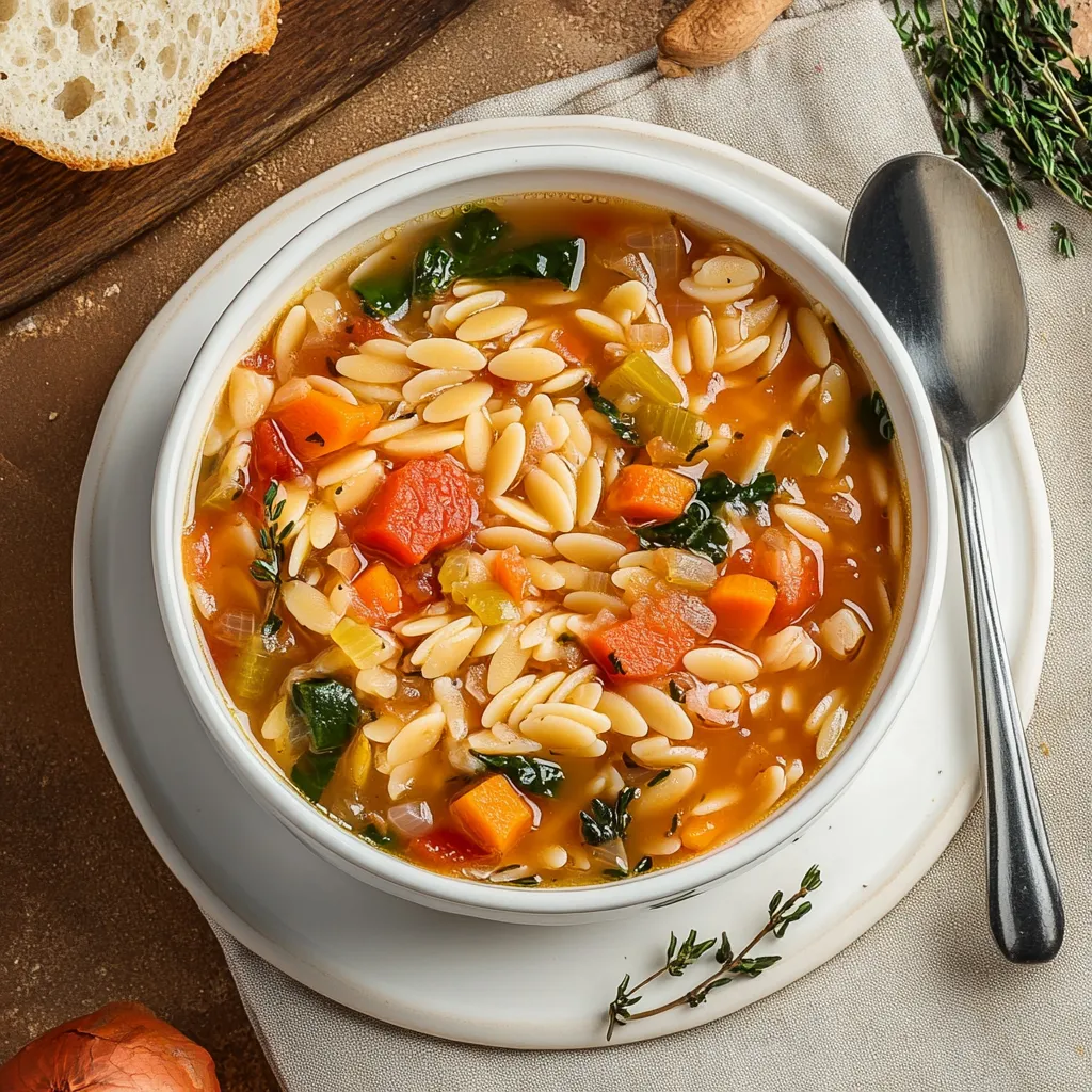 Easy Vegetable Orzo Soup Recipe 