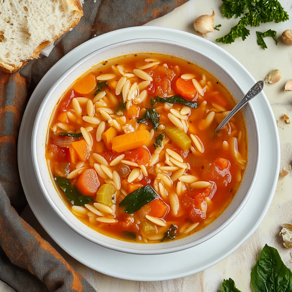 Easy Vegetable Orzo Soup Recipe